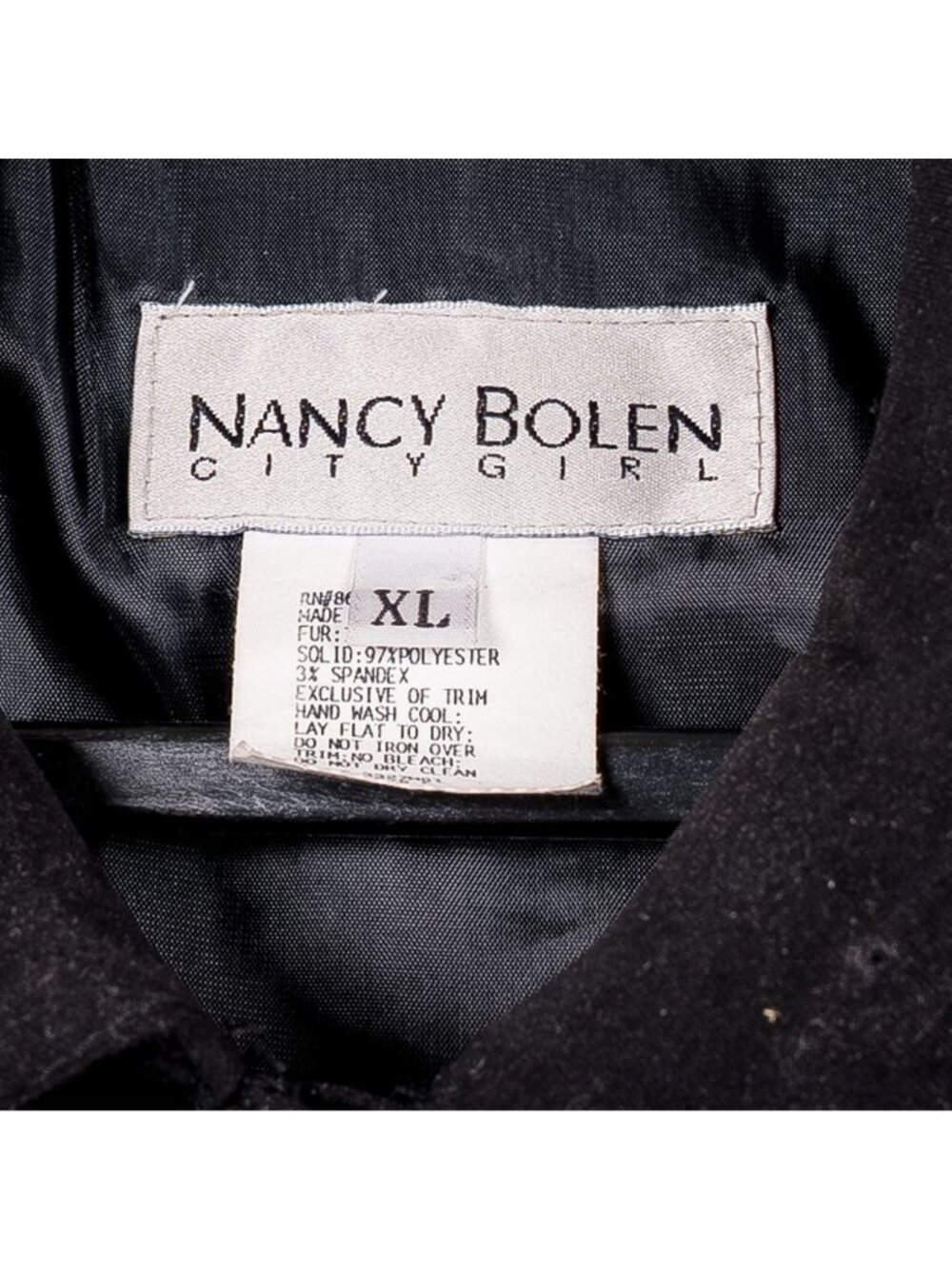 Nancy Bolen Faux Fur Vest XL VTG Black Buttons 90s Y2K Streetwear Collared USA - Picture 5 of 7